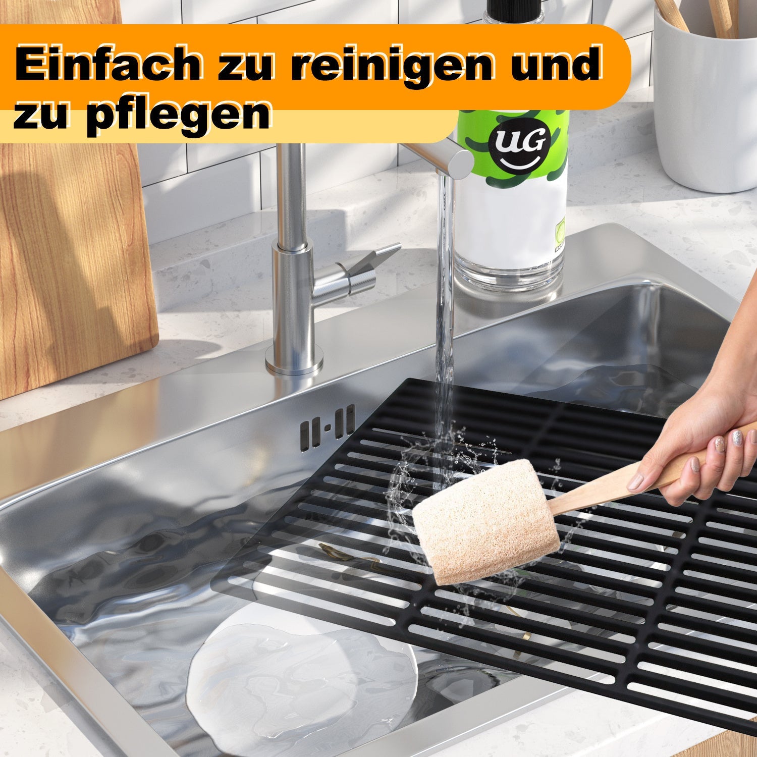 Jopassy Grillrost Gusseisen emailliert, rechteckiger Gussrost für Gasgrill und Holzkohlegrill