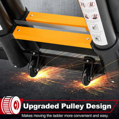 Jopassy Teleskopleiter 5 m klappbar Aluminium Ausziehleiter 150 kg