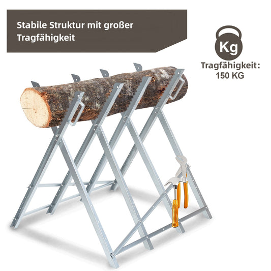 Jopassy Sägebock klappbar 81x80x80 cm 150 kg verzinkt für Kettensäge