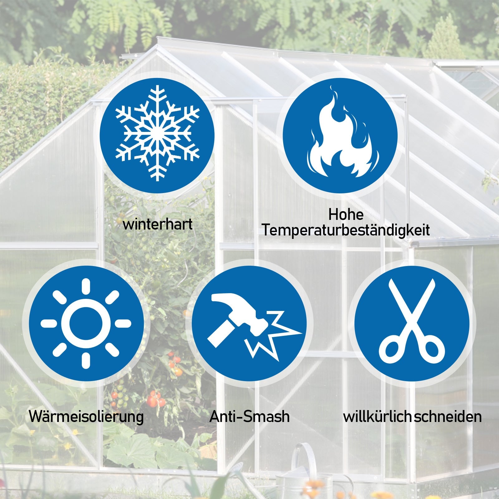 Jopassy 14 Stück Polycarbonatplatten 4 mm 10,25 m² für Gewächshaus