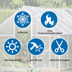Jopassy 14 Stück Polycarbonatplatten 4 mm 10,25 m² für Gewächshaus