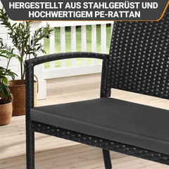 Jopassy Gartenbank Polyrattan 112 x 58 x 90 cm 2-Sitzer bis 227 kg