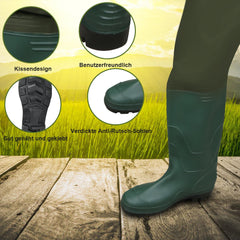 Jopassy Wathose Anglerhose wasserdicht 70D Nylon PVC mit Gummistiefeln
