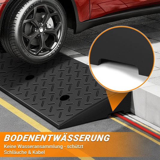 Jopassy Auffahrrampe 2er Set 49 × 30 × 11 cm bis 10 t für Auto und Motorrad