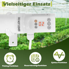 Jopassy Gewächshausheizung 60–240W mit Thermostat Timer und IP44 Frostschutz