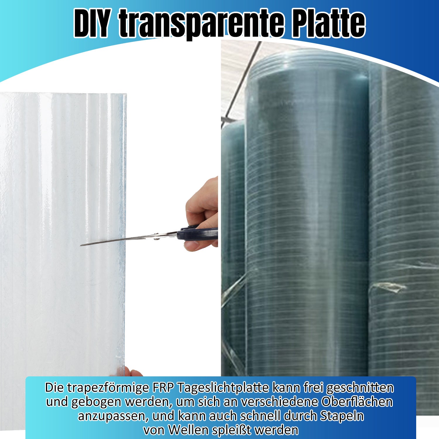 Jopassy FRP Wellplatten transparent für Dach und Gartenhaus