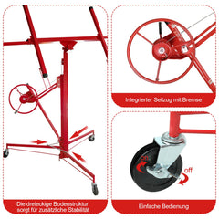 Jopassy Plattenheber klappbar 140-325 cm höhenverstellbar bis 68 kg für Trockenbau