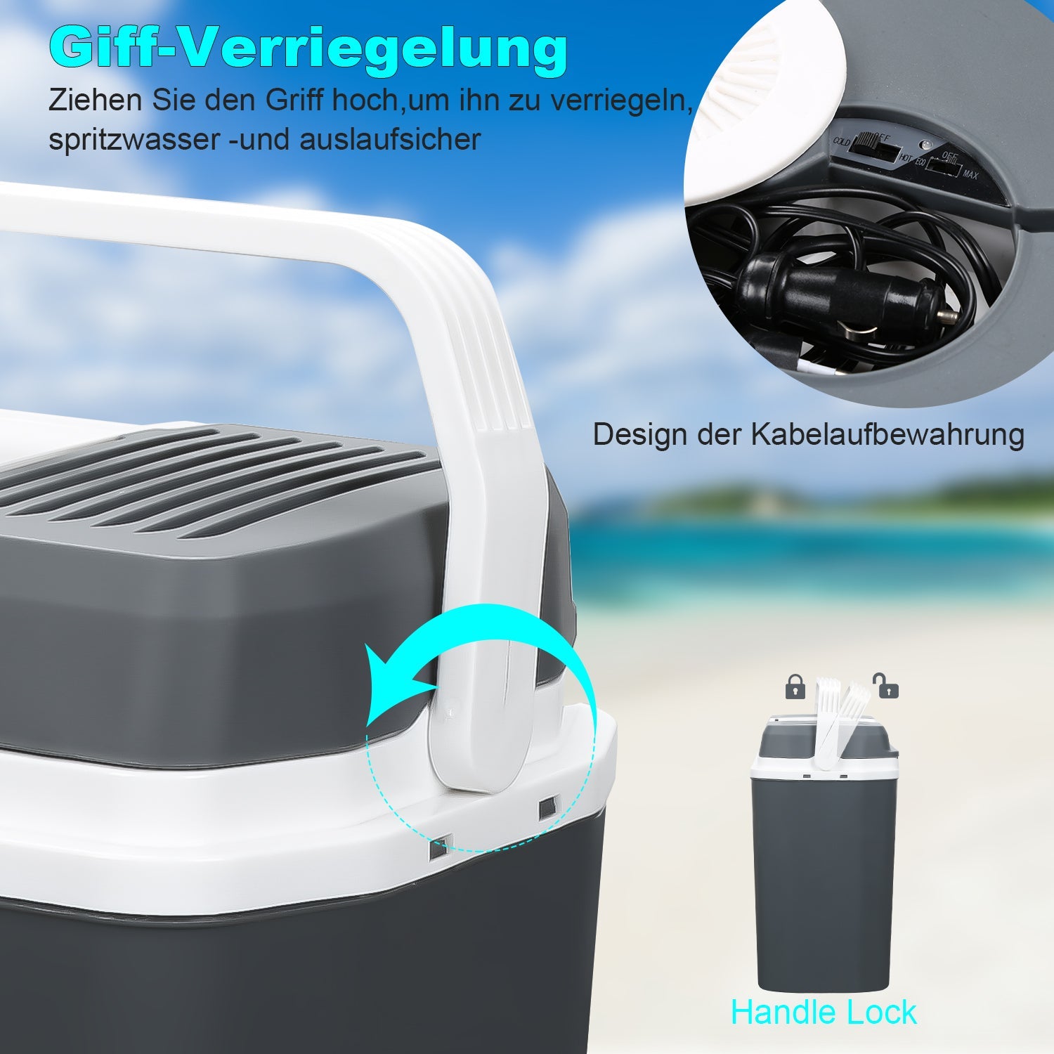 Jopassy Kühlbox 24 L elektrisch 12V 230V mit Warmhaltefunktion für Auto und Camping