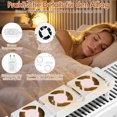 Jopassy Heizkörperventilator 3/5 Lüfter mit Temperatursensor 5 Stufen für Warmwasser Heizkörper