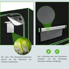 Jopassy Indoor Growzelt aus 600D Oxford Lichtdicht Wasserdicht mit Sichtfenster für Pflanzenanzucht