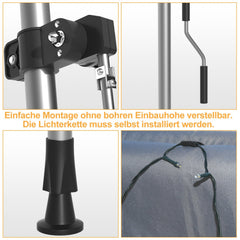 Jopassy Klemmmarkise mit Handkurbel und Solar LED für Balkon und Terrasse