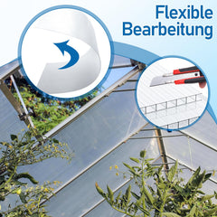 Jopassy 14 Stück Polycarbonatplatten 4 mm 10,25 m² für Gewächshaus