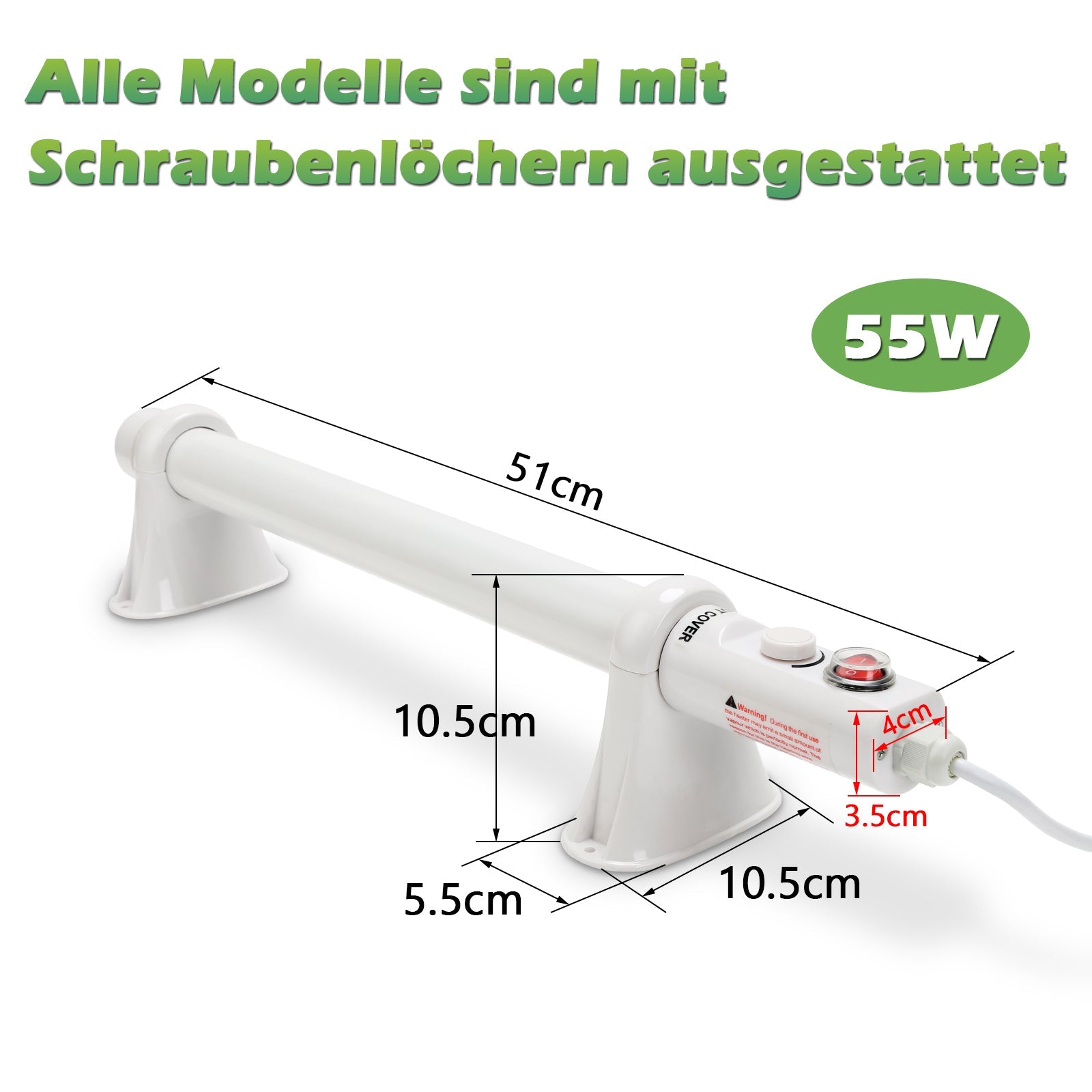 Jopassy Gewächshausheizung 55/90/135W IPX4 für Gewächshaus Frühbeet und Hochbeet
