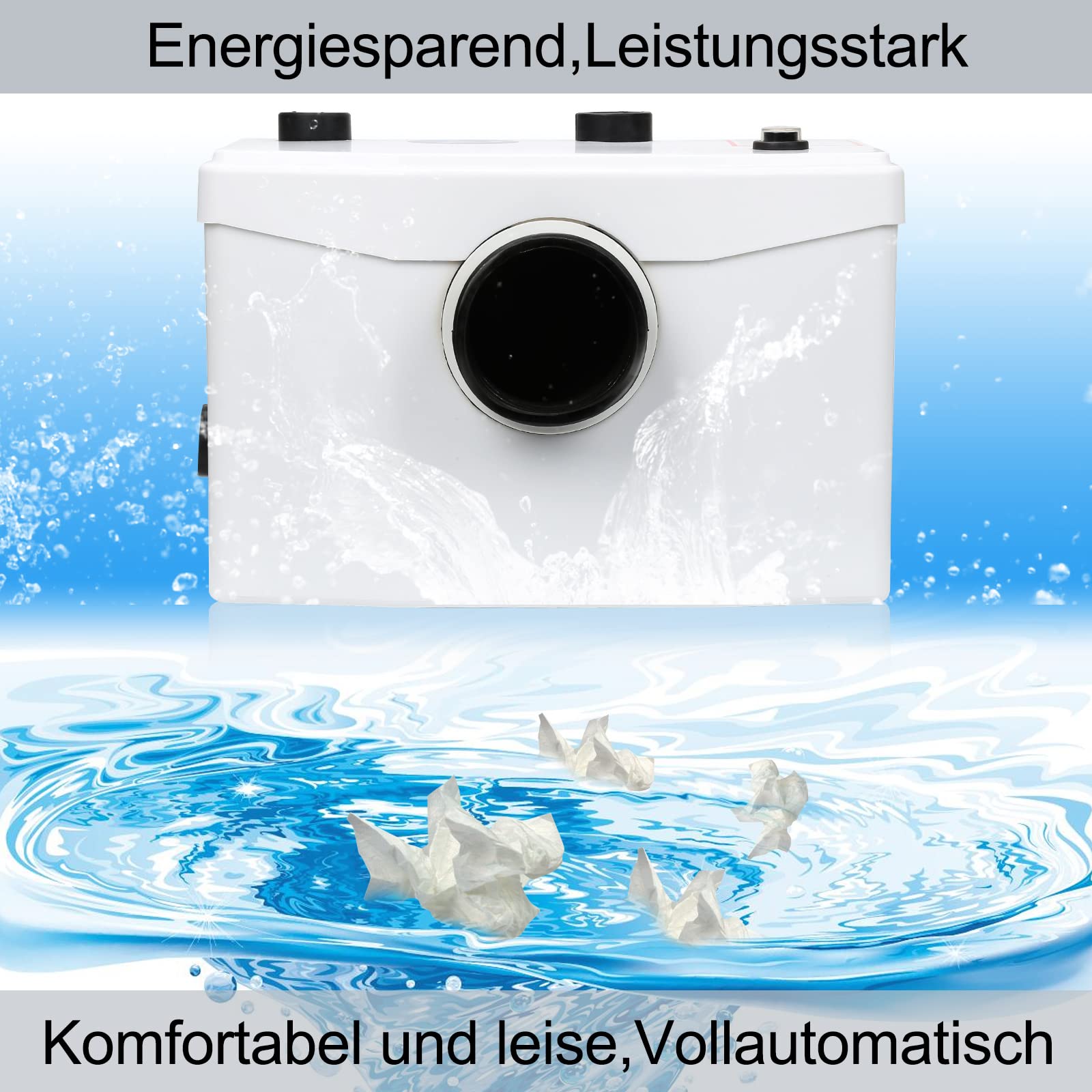 Jopassy Hebeanlage 700W 190 L/min mit 4 Zuläufen für Dusche Waschbecken und Waschmaschine