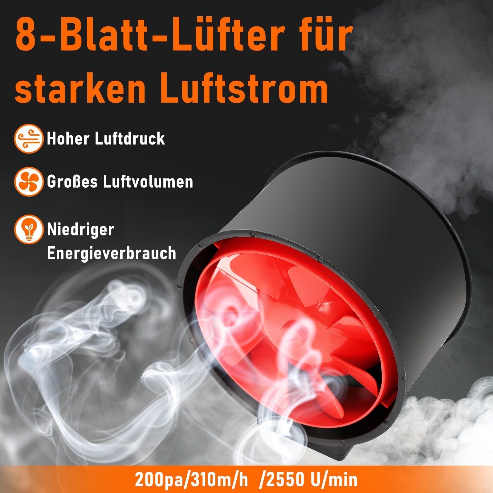 Jopassy Rohrventilator 100/150 mm EC Abluftventilator für Bad Küche Growzelt