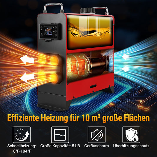 Jopassy Dieselheizung 8kW 12V mit Bluetooth LCD Fernbedienung 5L Tank für Fahrzeuge