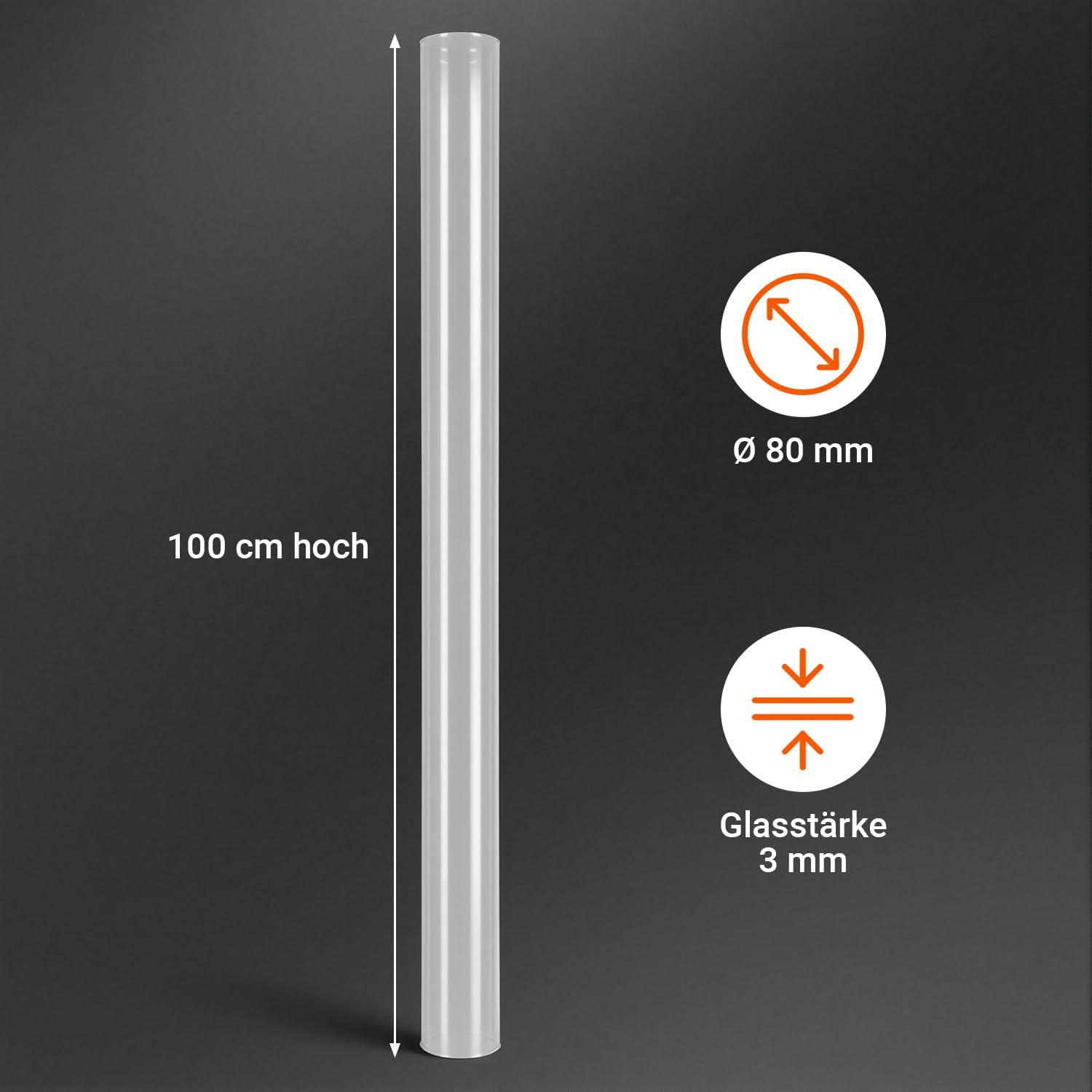 Jopassy Pelletfackel 138 cm mit Borosilikatglas für Garten und Terrasse