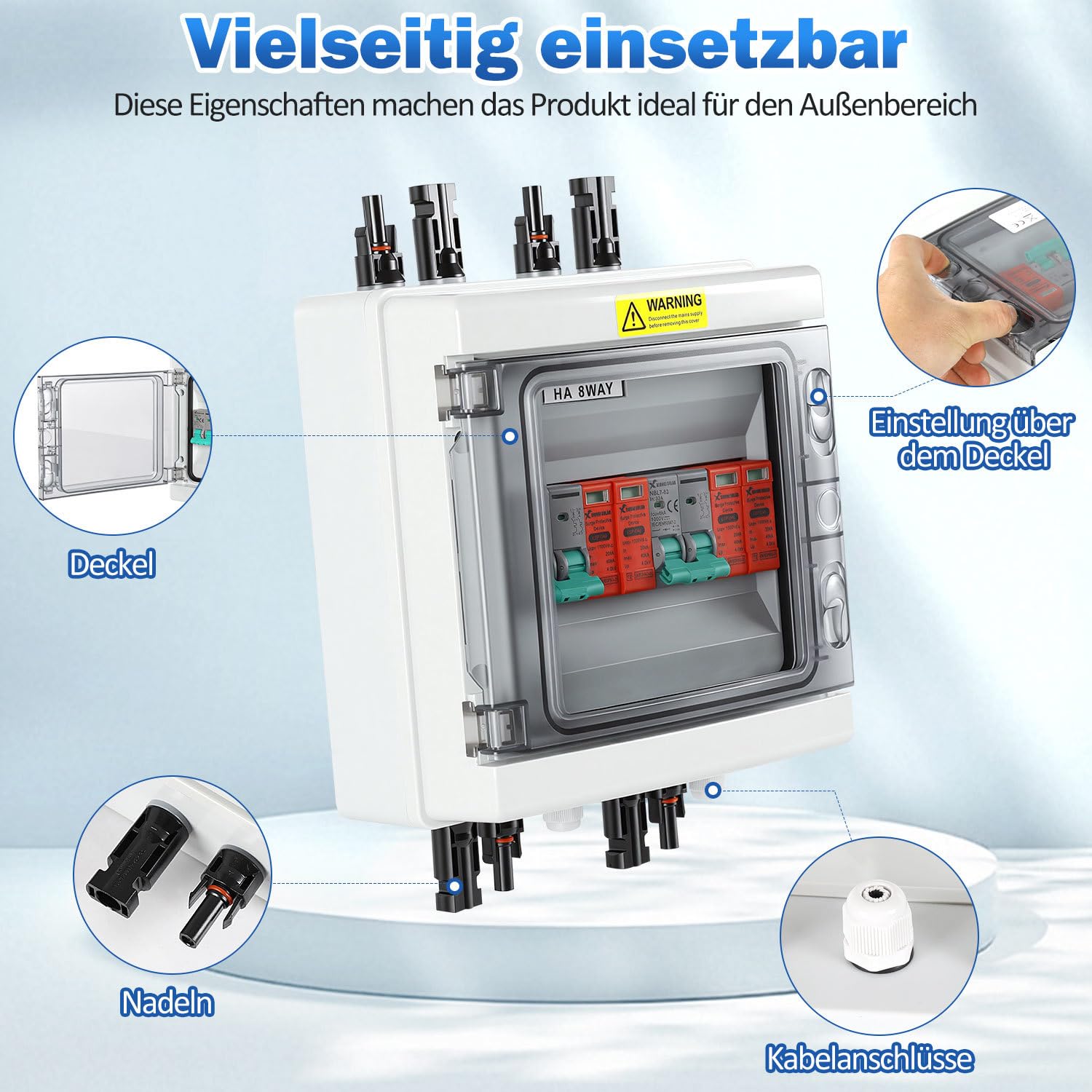 Jopassy PV Überspannungsschutz für 2 Strings DC 1000V 32A vorverdrahtet