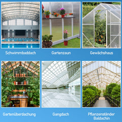 Jopassy 14 Stück Polycarbonatplatten 4 mm 10,25 m² für Gewächshaus