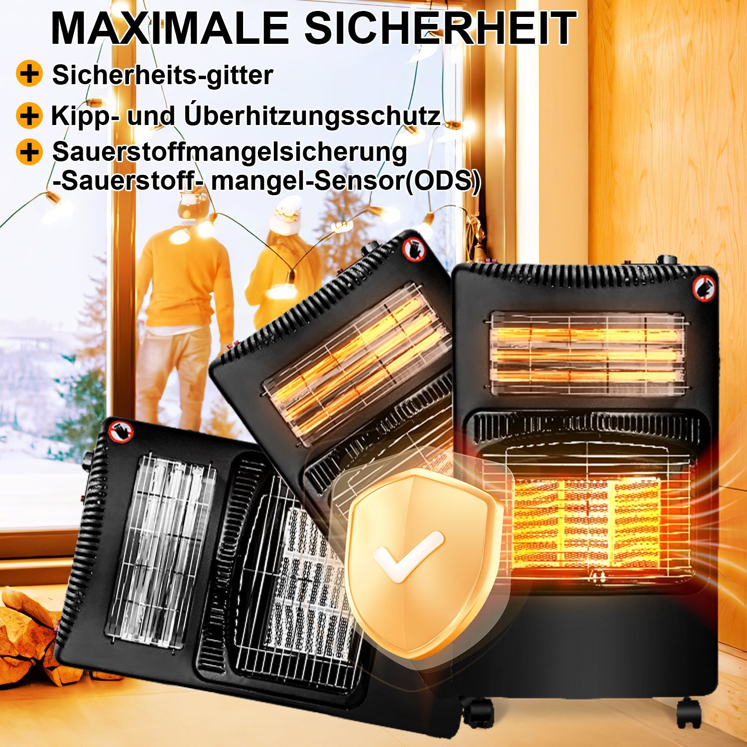 Jopassy Gasheizer 4200W mit Elektroheizung 1260W für Propan Butan bis 15 kg