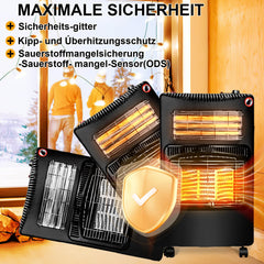 Jopassy Gasheizer 4200W mit Elektroheizung 1260W für Propan Butan bis 15 kg