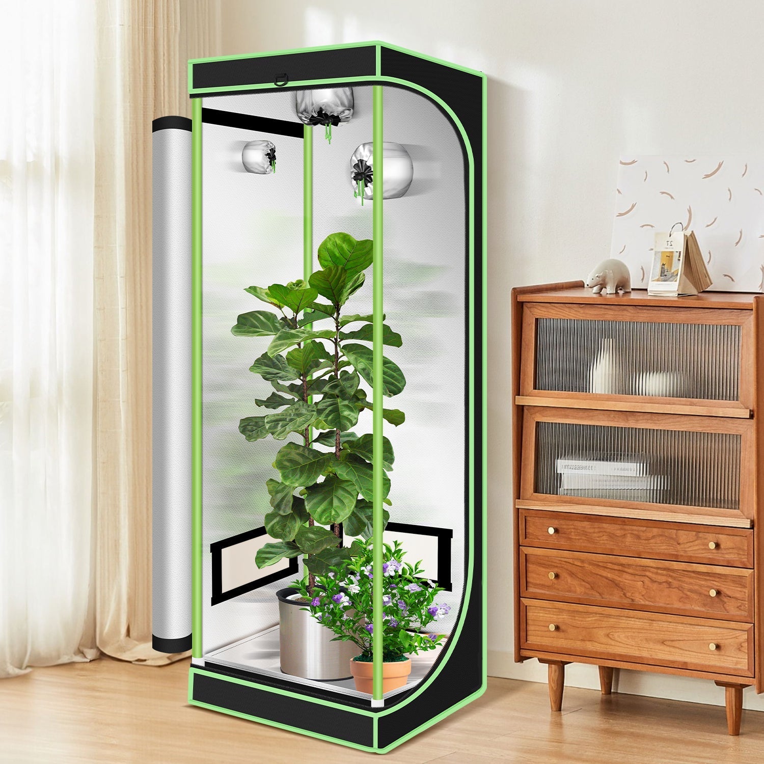 Jopassy Indoor Growzelt aus 600D Oxford Lichtdicht Wasserdicht mit Sichtfenster für Pflanzenanzucht