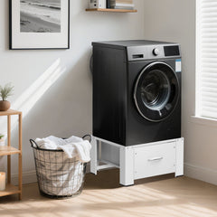 Jopassy Waschmaschinen Untergestell mit Schublade 63x54x32 cm für Waschmaschine und Trockner