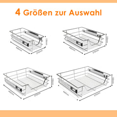 Jopassy Küchenschrank Auszug Korbauszug 30/40 50/60cm Teleskopschublade für Spülschrank