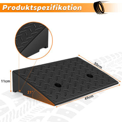 Jopassy Auffahrrampe 2er Set 49 × 30 × 11 cm bis 10 t für Auto und Motorrad