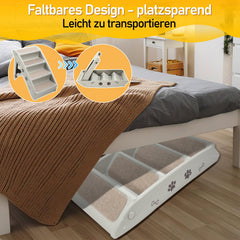 Jopassy Hundetreppe 4 Stufen klappbar bis 75 kg für Sofa Bett und Auto