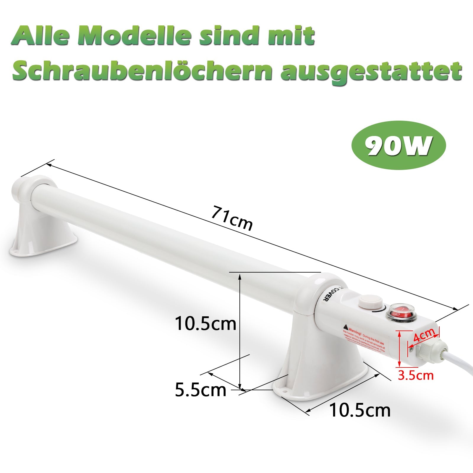 Jopassy Gewächshausheizung 55/90/135W IPX4 für Gewächshaus Frühbeet und Hochbeet