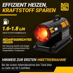 Jopassy Diesel Heizkanone 20 kW Bauheizer mit 22L Tank Thermostat und Digitaldisplay