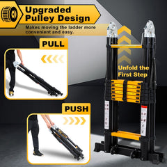 Jopassy Teleskopleiter 5 m klappbar Aluminium Ausziehleiter 150 kg