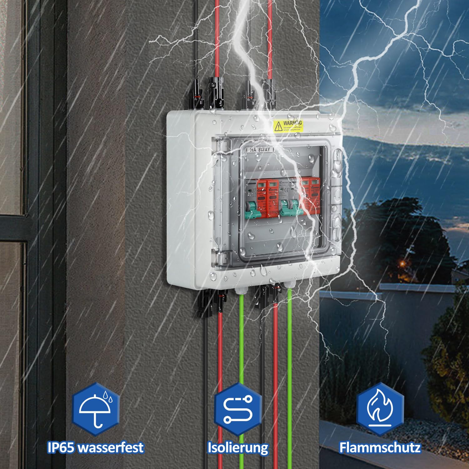 Jopassy PV Überspannungsschutz für 2 Strings DC 1000V 32A vorverdrahtet
