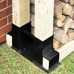 Jopassy Holzstapelhilfe 4 Stück Schwarz für Brennholz und Kaminholz