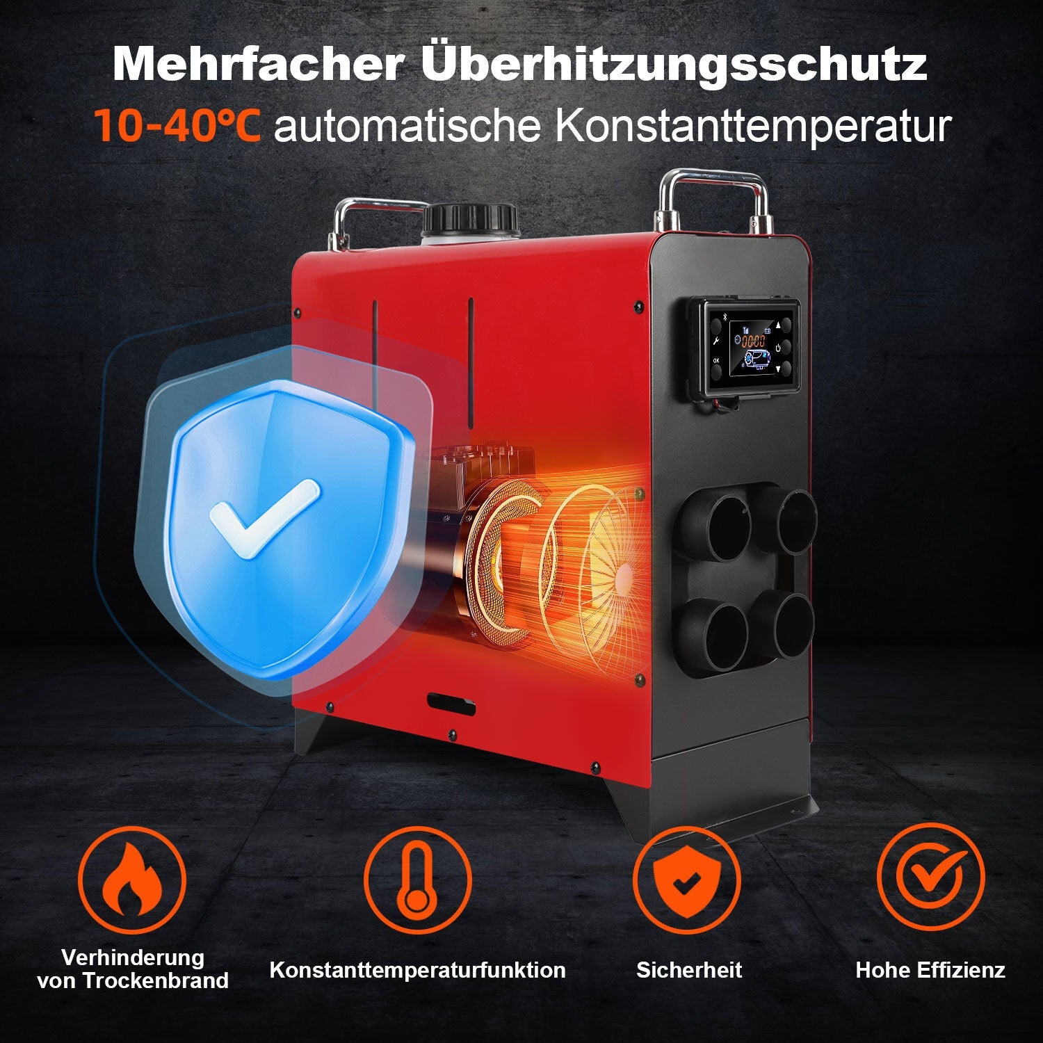 Jopassy Dieselheizung 8kW 12V mit Bluetooth LCD Fernbedienung 5L Tank für Fahrzeuge
