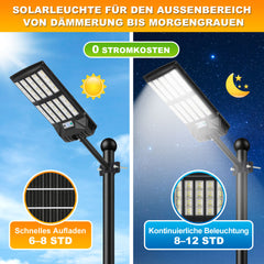 Jopassy Solar Straßenleuchte 200–1000W mit Bewegungsmelder Fernbedienung und Akkuanzeige IP65