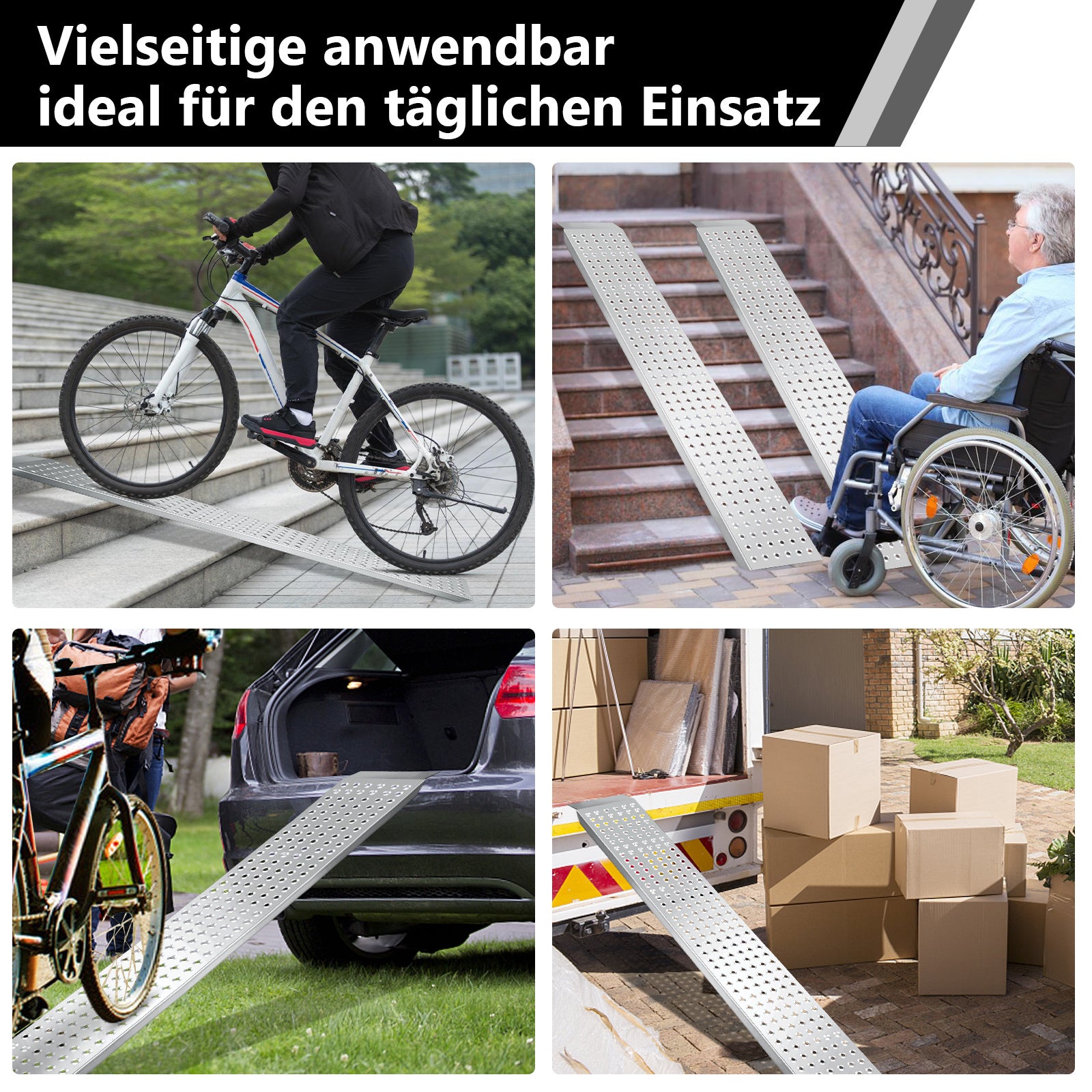 Jopassy 2X Auffahrrampe Verladerampe verzinkter Stahl 400kg