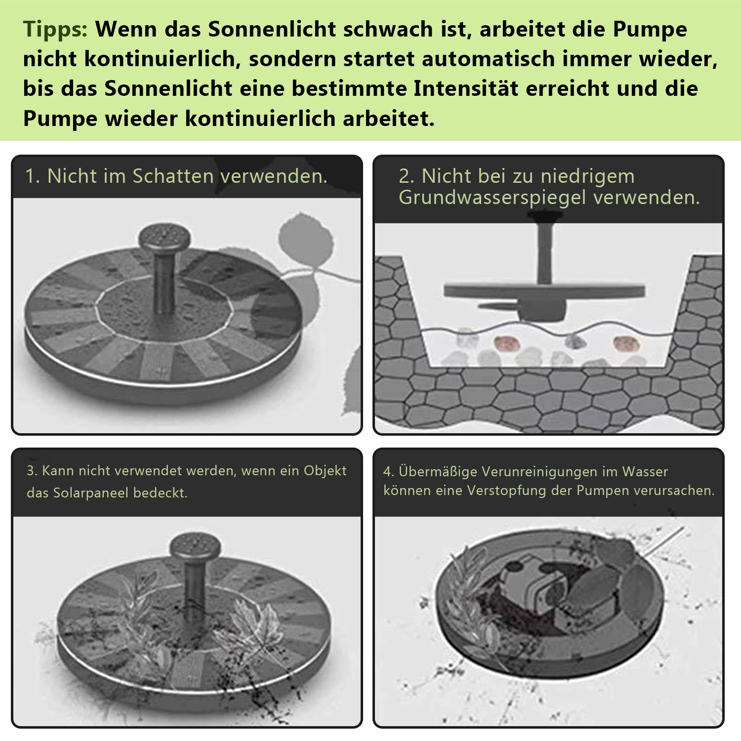 Jopassy Solarbetriebene Wasserpumpe schwimmender Springbrunnen