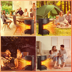 Jopassy Gasofen 4200W für Propan und Butan mit Druckregler Adapter und Rollen