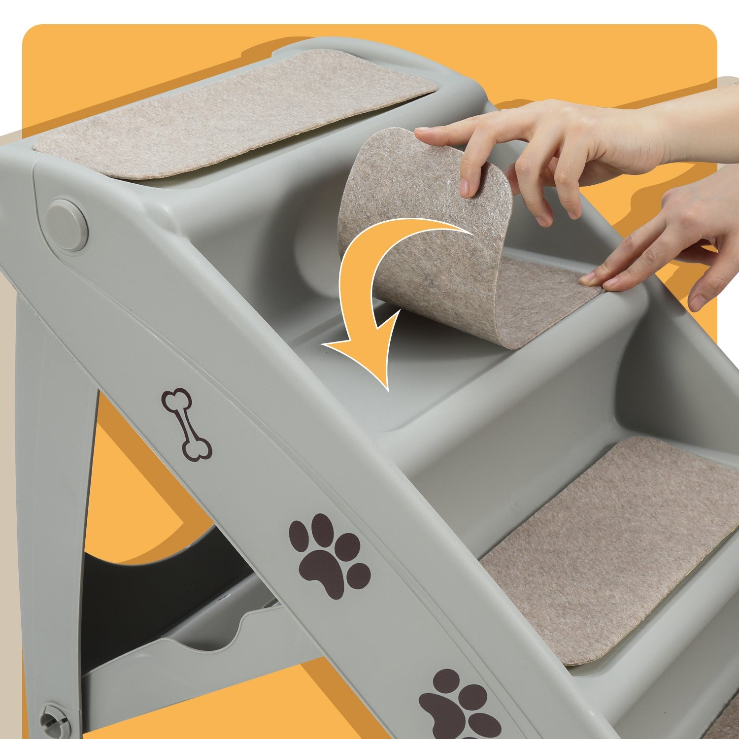 Jopassy Hundetreppe 4 Stufen klappbar bis 75 kg für Sofa Bett und Auto