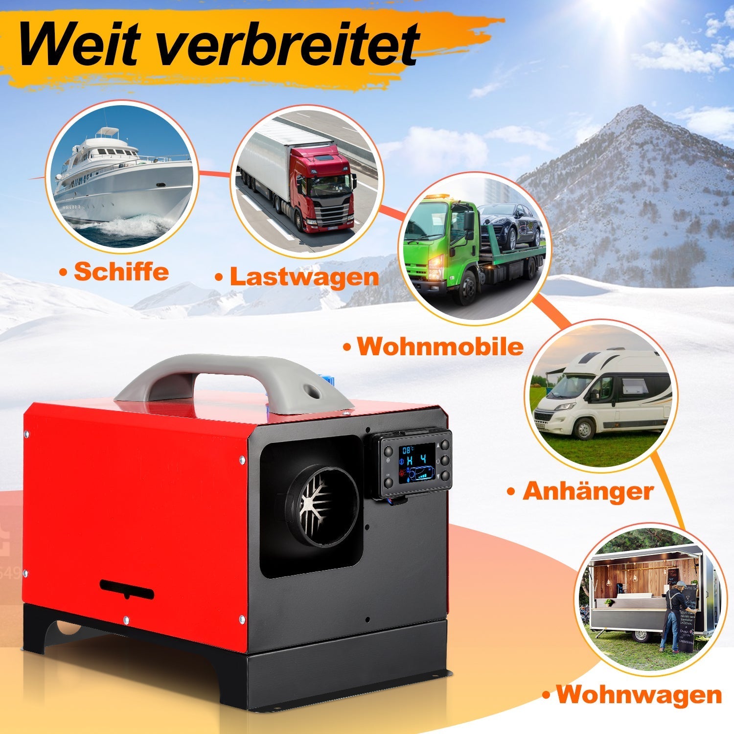 Jopassy Dieselheizung 8kW 12V All-in-One mit LCD Fernbedienung für Wohnmobil LKW