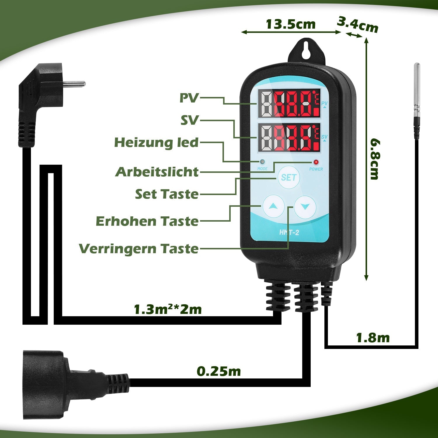 Jopassy Gewächshausheizung 60–240W mit Thermostat Timer und IP44 Frostschutz