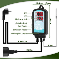 Jopassy Gewächshausheizung 60–240W mit Thermostat Timer und IP44 Frostschutz