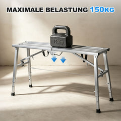 Jopassy Arbeitsplattform 120 × 29 cm Klappbar 3-fach Höhenverstellbar 56–80 cm bis 150 kg