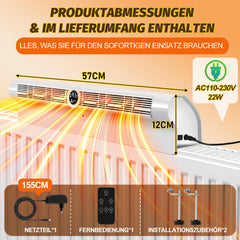 Jopassy Smarter Heizkörperventilator mit 6 Lüftern 3 Stufen Timer und Fernbedienung
