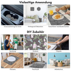 Jopassy Filz selbstklebend 2,5 mm Filzmatte zuschneidbar für DIY Möbel