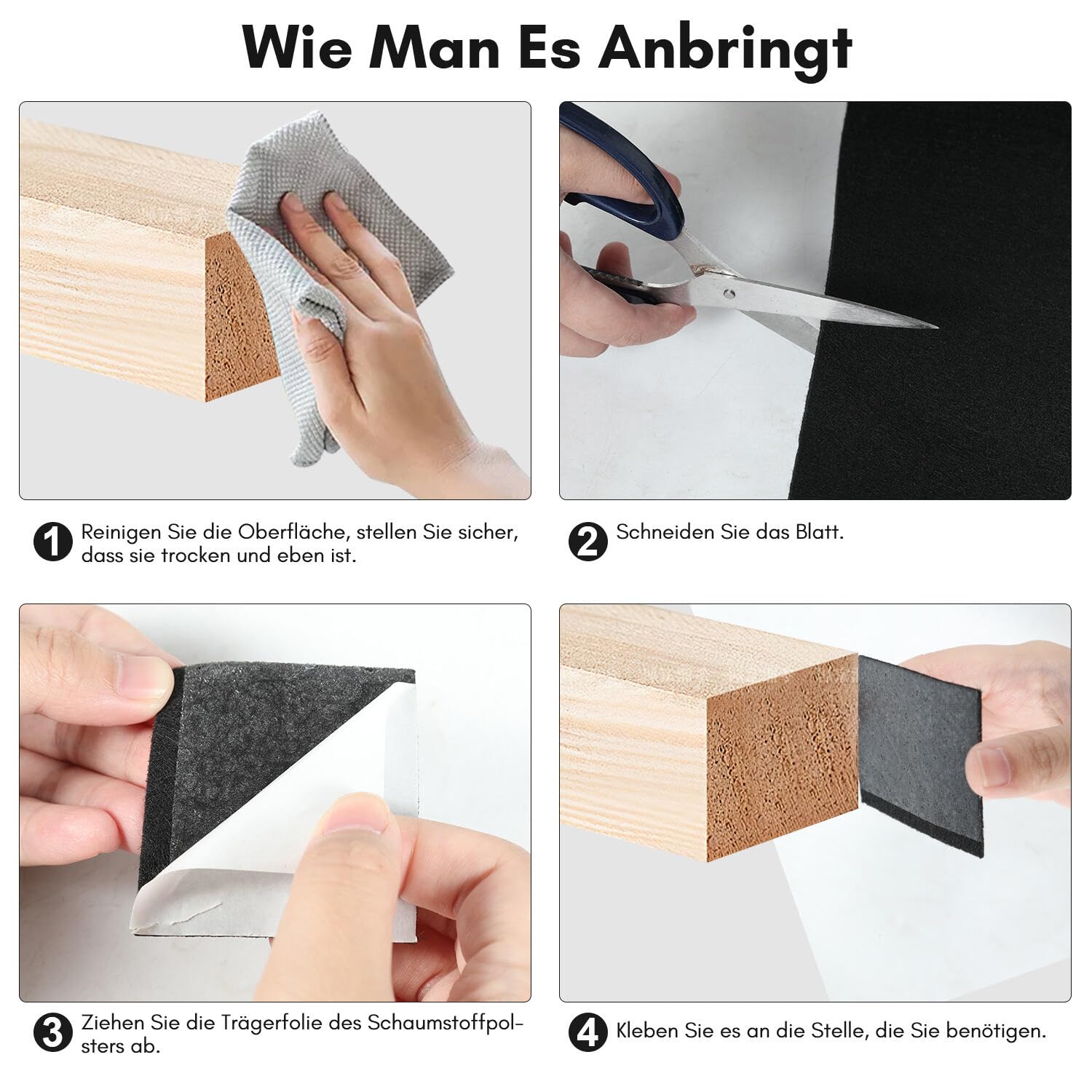 Jopassy Filz selbstklebend 2,5 mm Filzmatte zuschneidbar für DIY Möbel