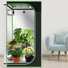 Jopassy Indoor Growzelt aus 600D Oxford Lichtdicht Wasserdicht mit Sichtfenster für Pflanzenanzucht
