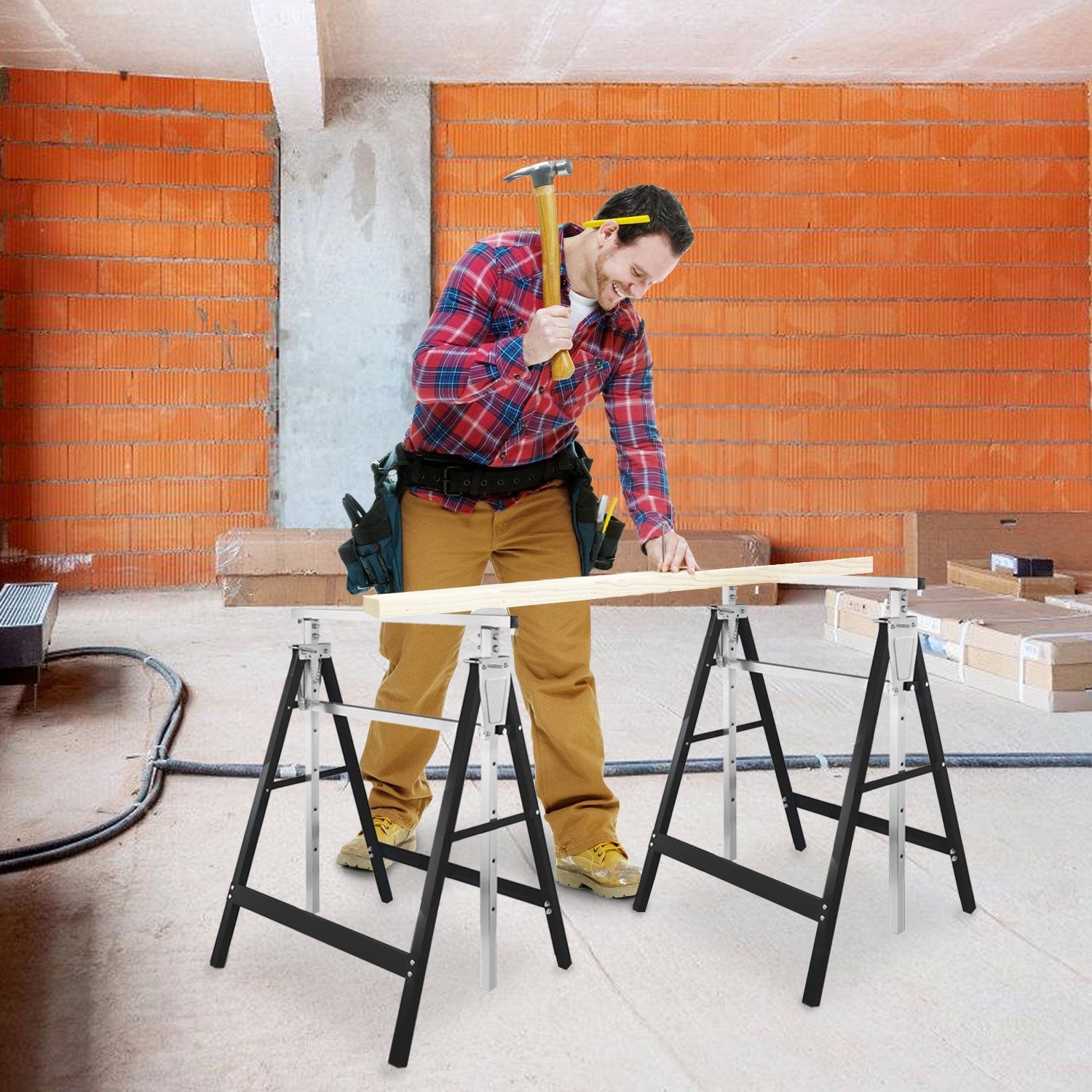 Jopassy Gerüstbock 2er Set höhenverstellbar 81-130 cm 200 kg klappbar